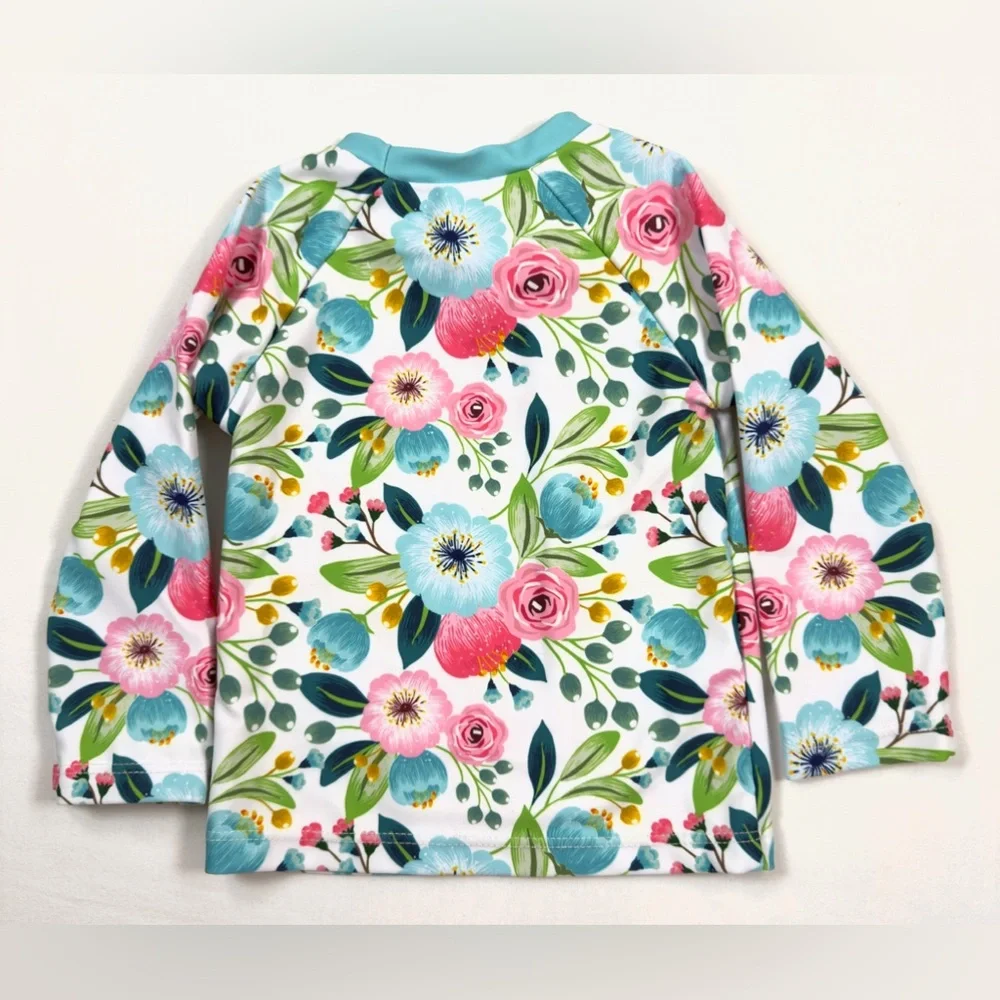 MILLIE LOVES LILY Girls‎ Floral Long Sleeve Rashguard 12M Swim Beach Summer
